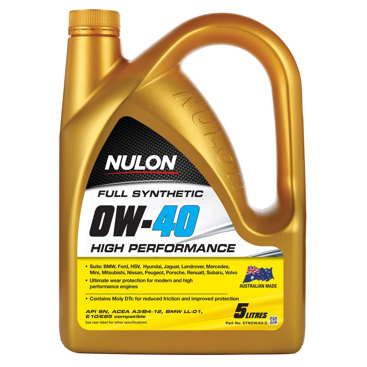Nulon Full Synthetic High Performance Engine Oil 0W-40 5L