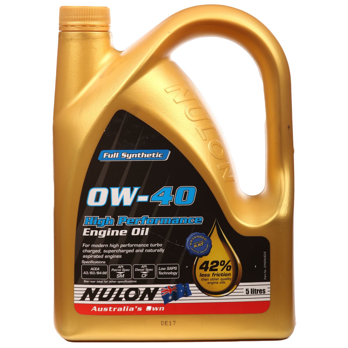 Nulon Full Synthetic High Performance Engine Oil 0W-40 5L