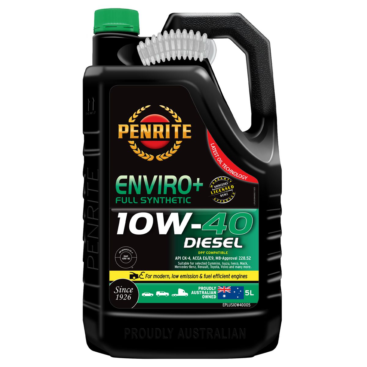 Penrite Enviro+ 10W-40 Diesel Cj-4-Sm Engine Oil 5L