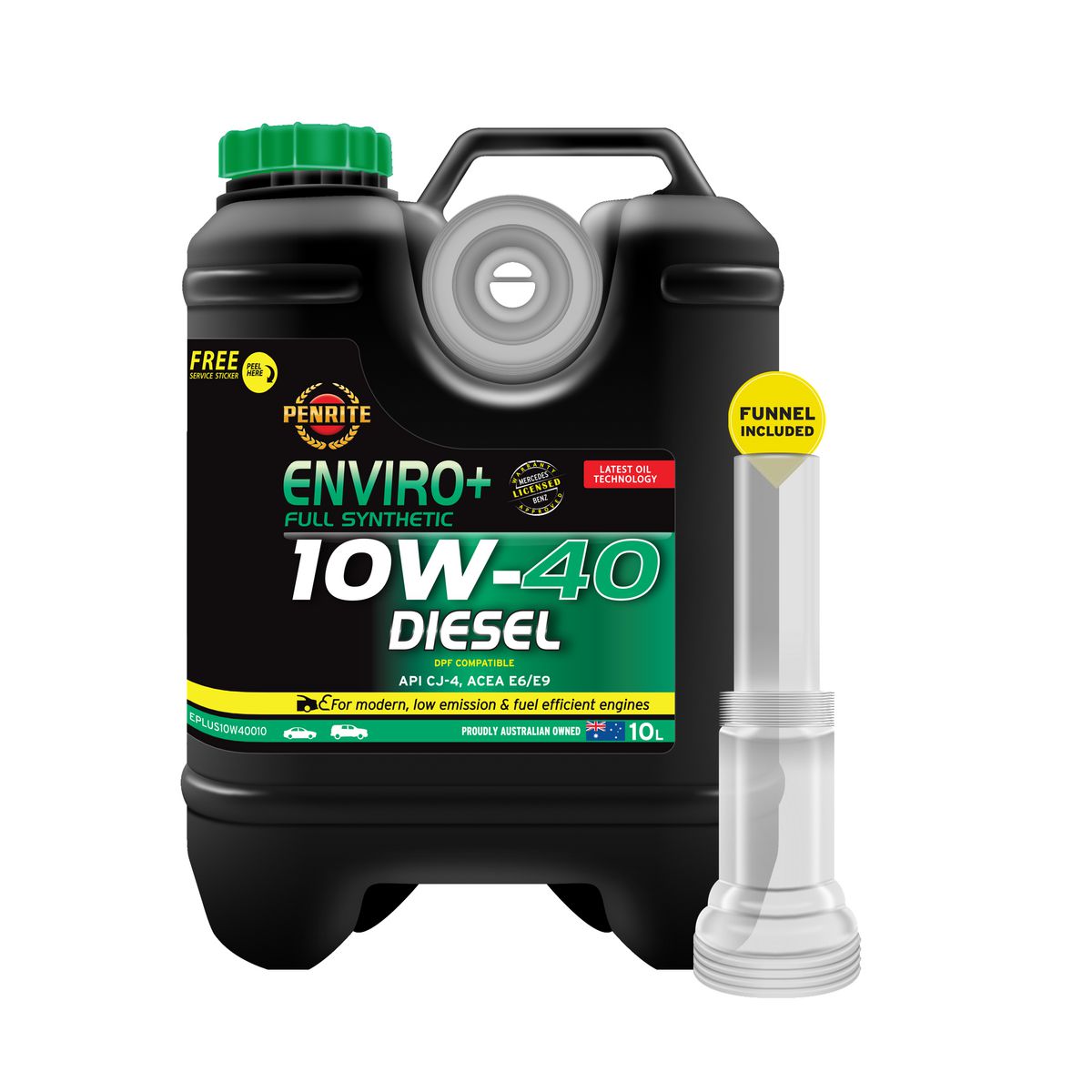 Penrite Enviro+ 10W-40 Diesel Cj-4-Sm Engine Oil 10L