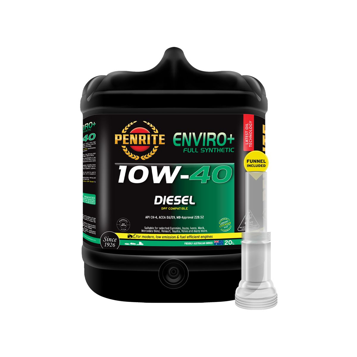 Penrite Enviro+ 10W-40 Diesel Cj-4-Sm Engine Oil 20L