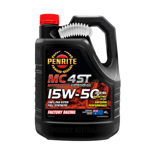 Penrite MC 4ST 4 Stroke Motorcycle Oil 100% PAO & Ester 15W-50 4L MC415W50004