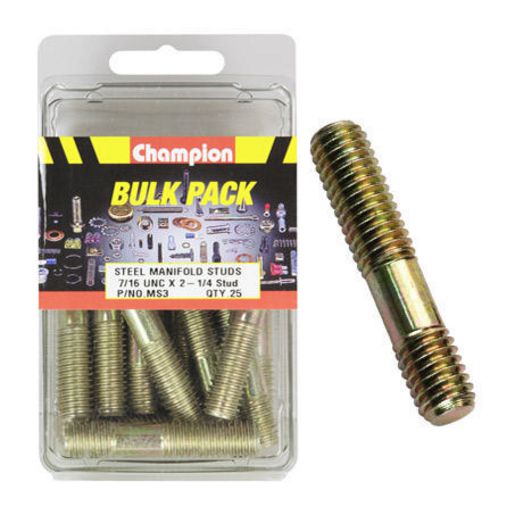 Champion Manifold Stud 7/16″ x 2-1/4″ UNC 25Pk MS3