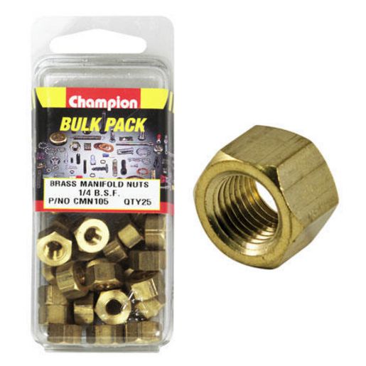 Champion Brass Nut Manifold 1/4"" BSF 25Pk CMN105