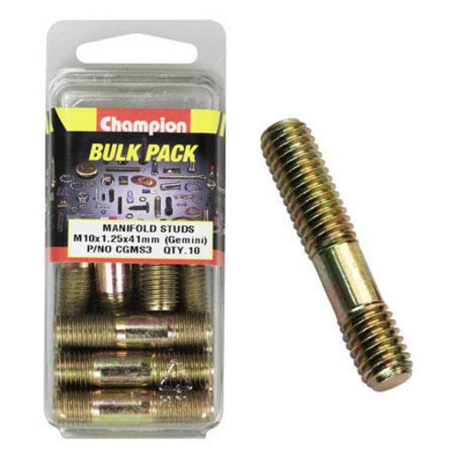 Champion Manifold Stud M10 x 41 x 1.25mm 10Pk CGMS3