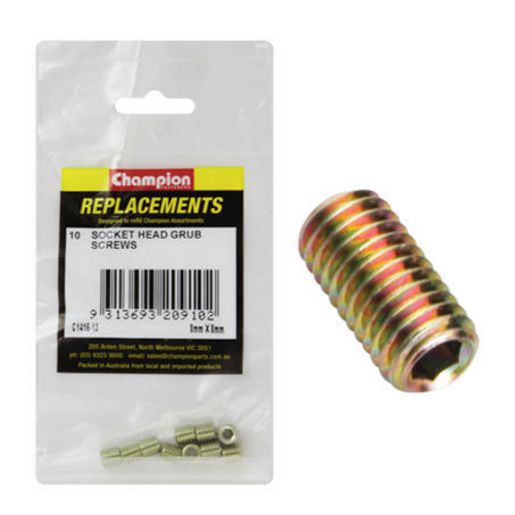 Champion Grub Screw Socket Head M8 x 8mm 10Pk C1416-13