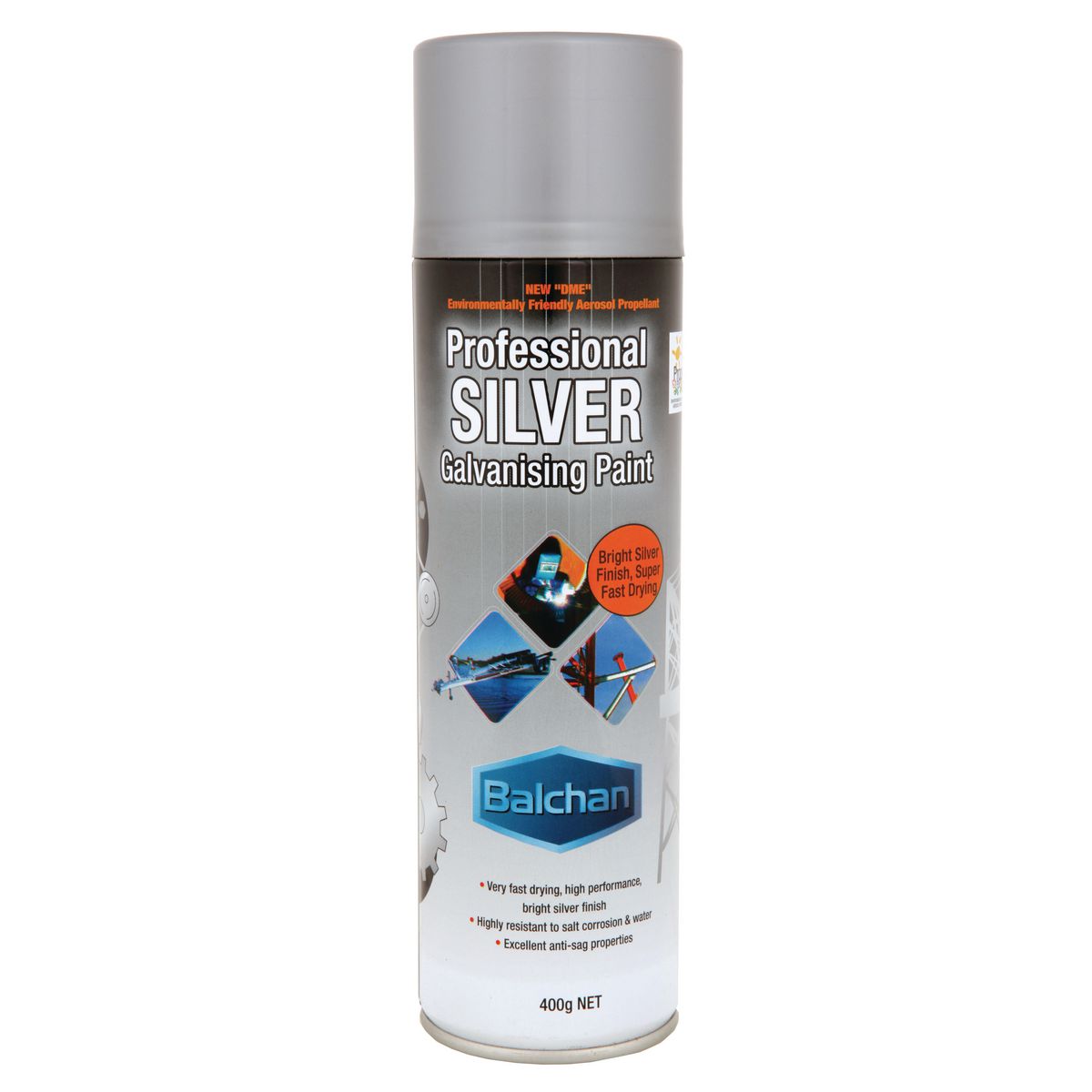Balchan Professional Zinc-Rich Galvanizing Paint Silver 400g BA1215