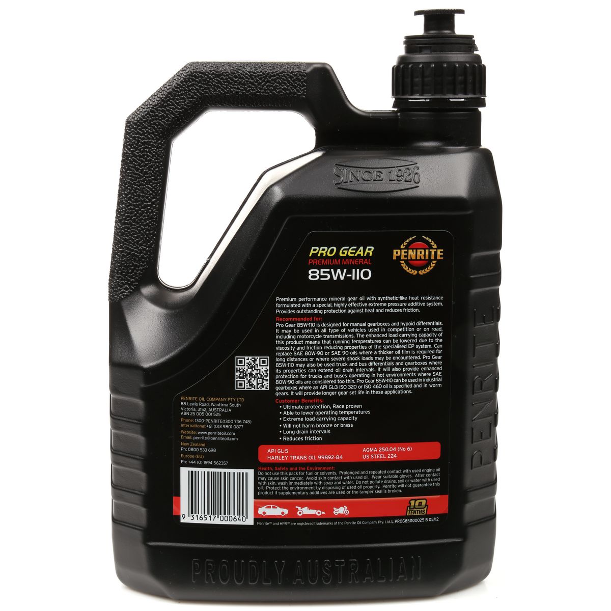 Penrite Pro Gear 80W-110 Gear Oil 2.5L