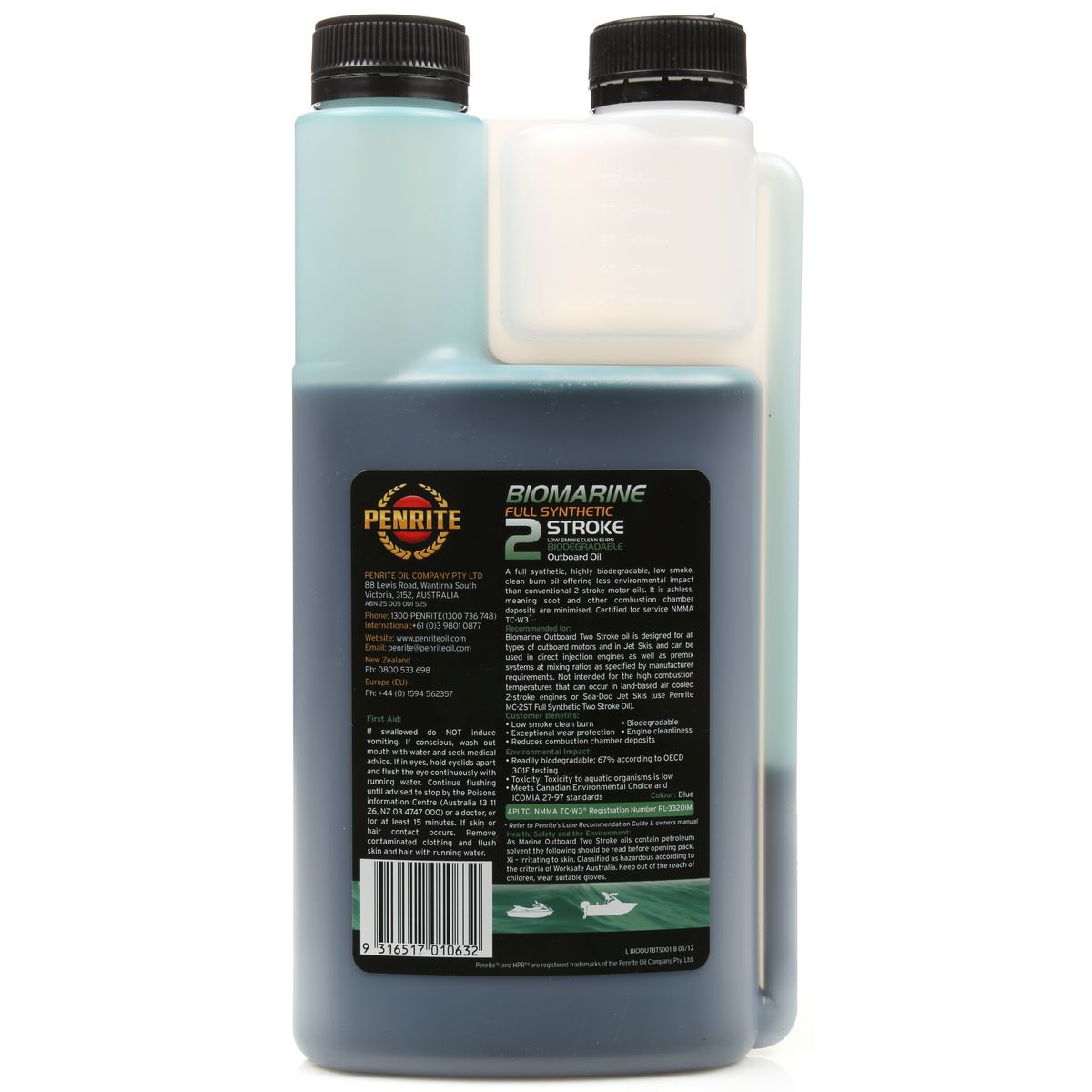 Penrite Biomarine Outboard Two Stroke Oil 1L