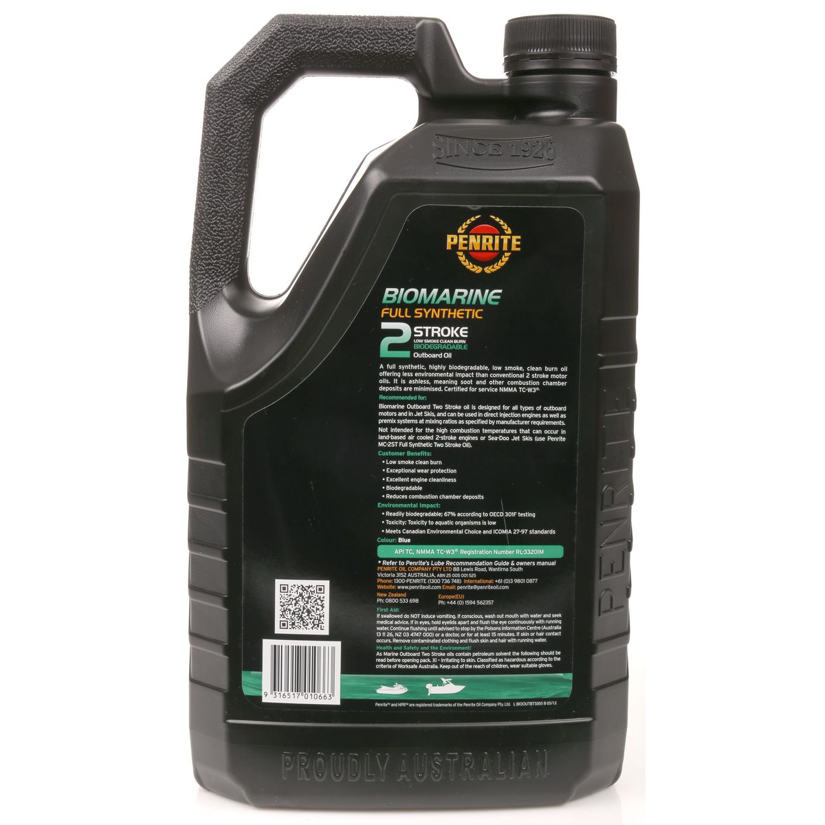 Penrite Biomarine Outboard Two Stroke Oil 5L