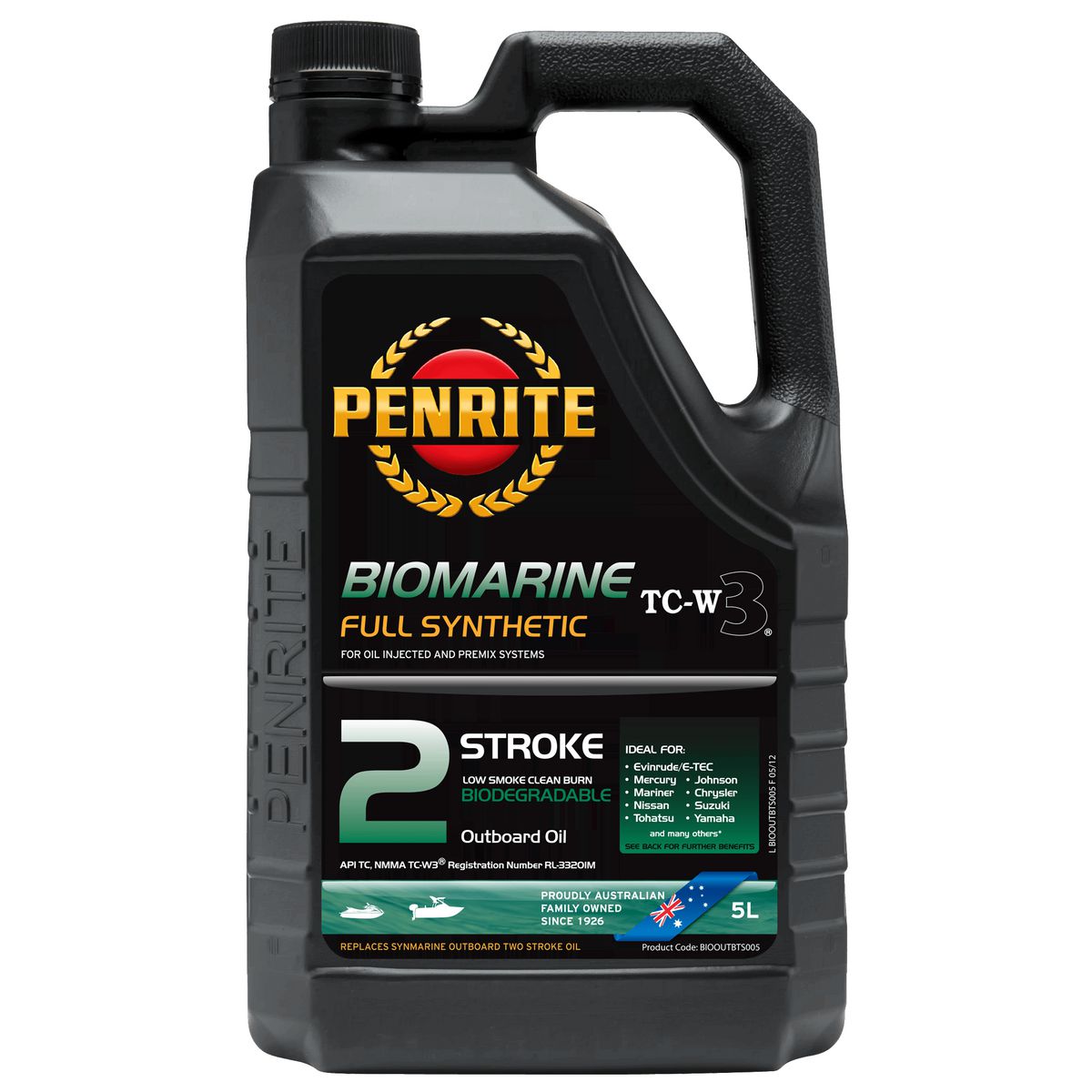 Penrite Biomarine Outboard Two Stroke Oil 5L