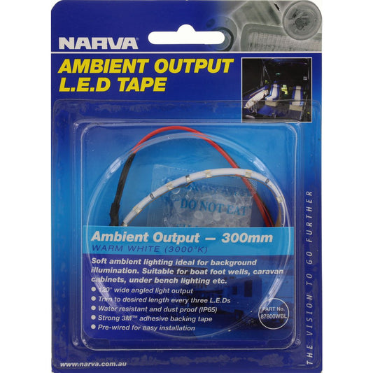 Narva LED Tape with Ambient Output Warm White 300mm 12V 3000K 87800WBL