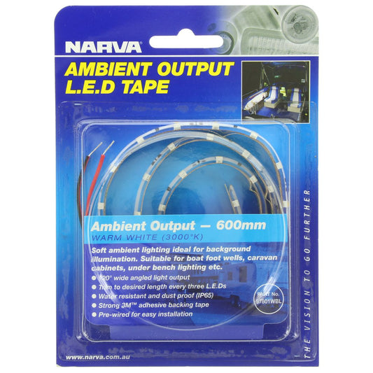 Narva LED Tape with Ambient Output Warm White 600mm 12V 3000K 87801WBL