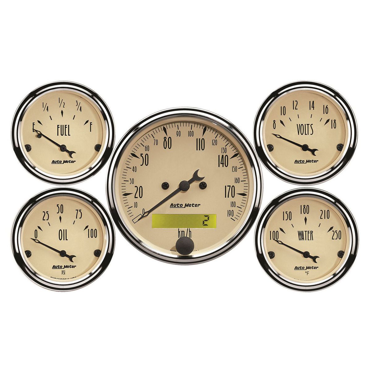 Autometer Antique Beige 5 Piece Gauge Kit AU1809-M