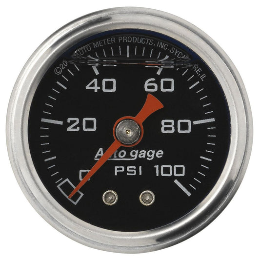 Autometer 1-1/2in Fuel Pressure Gauge Liquid Filled Black AU2174