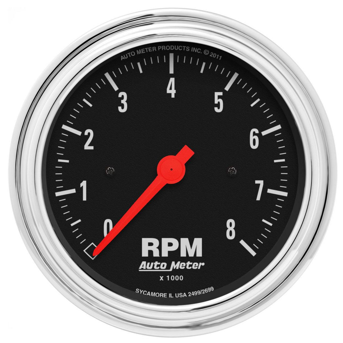 Autometer Trad Chrome 3-3/8in Tachometer 8000rpm AU2499