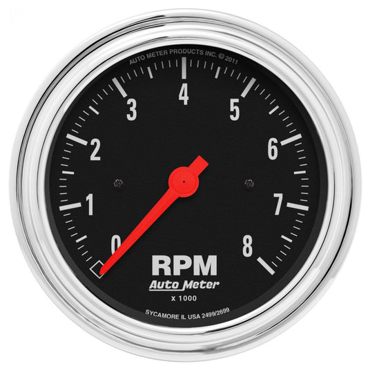 Autometer Trad Chrome 3-3/8in Tachometer 8000rpm AU2499