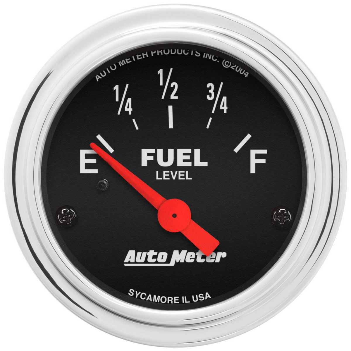 Autometer Trad Chrome 2-1/16in Fuel Level Gauge 240-33 Ohms Short Sweep Electric AU2516