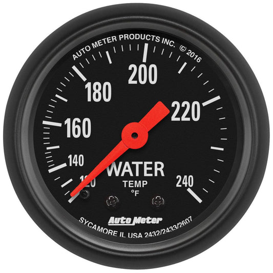 Autometer Z-Series 2-1/16in Water Temp Gauge 120-240 F Mechanical AU2607
