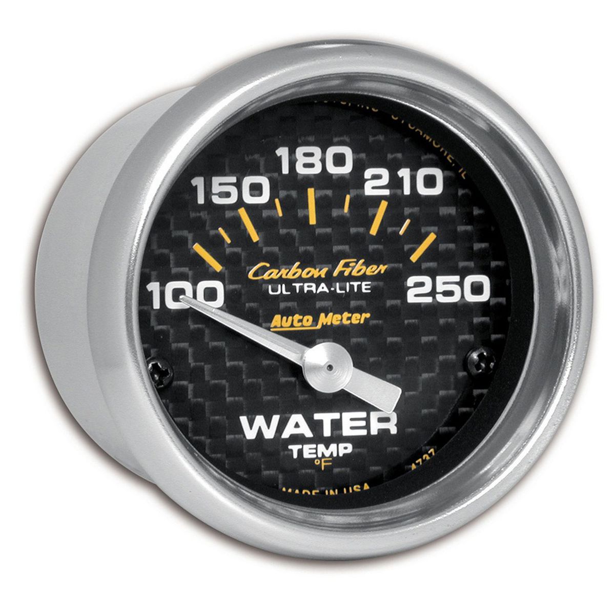 Autometer Carbon Fiber 2-1/16in Water Temp Gauge 100-250F Short Sweep Electric AU4737