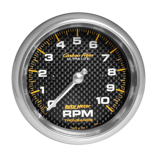 Autometer Carbon Fiber 3-3/8in Tachometer 10000rpm AU4798