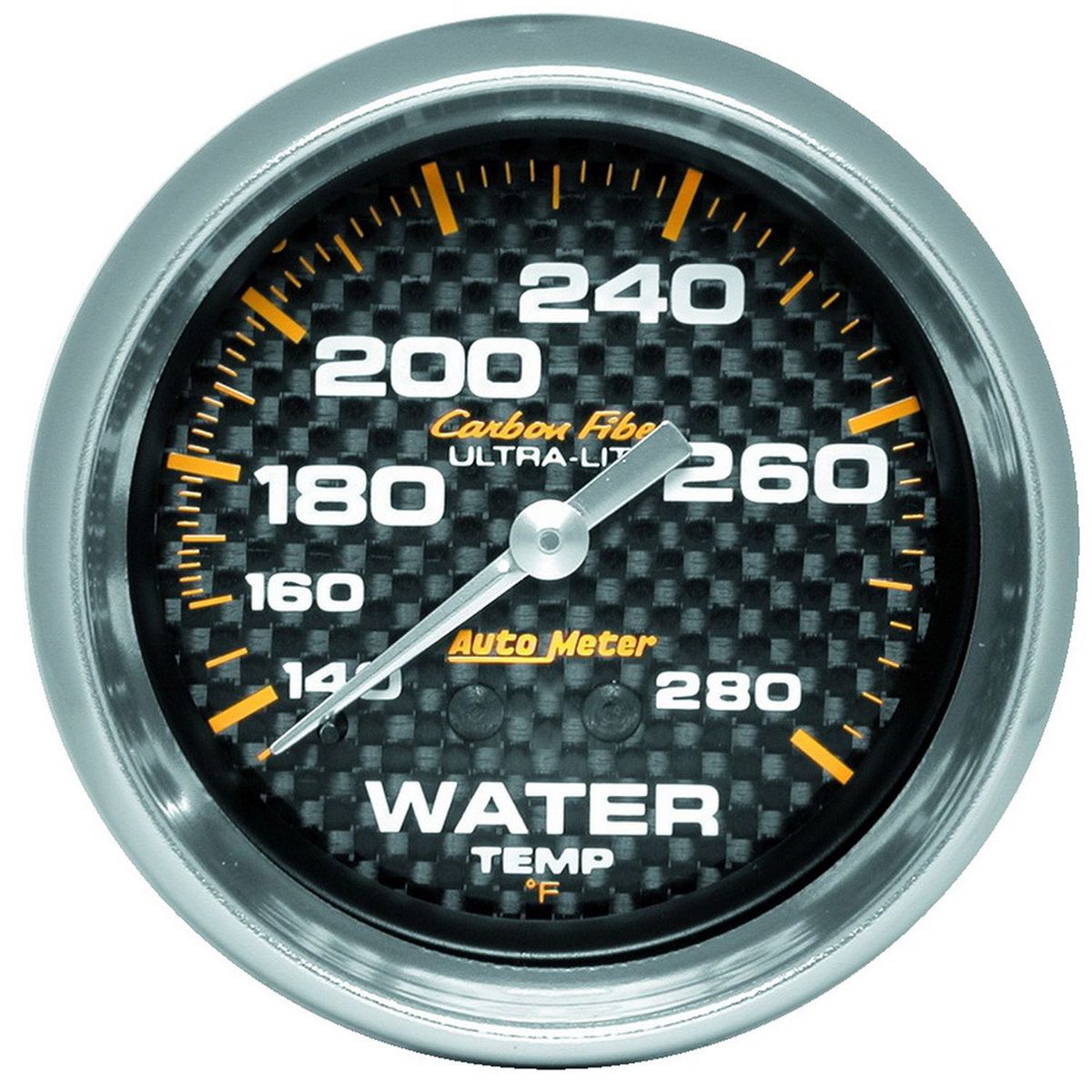 Autometer Carbon Fiber 2-5/8in Water Temp Gauge 140-280F Mechanical AU4831