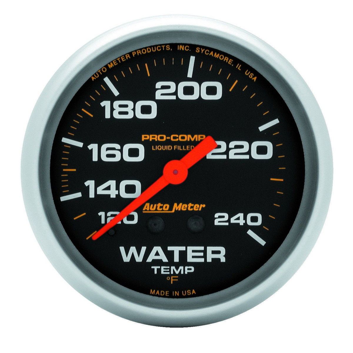Autometer Pro-Comp 2-5/8in Water Temp Gauge 120-240F Liquid Filled Mechanical AU5433