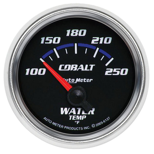 Autometer Cobalt 2-1/16in Water Temp Gauge 100-250F Short Sweep Electric AU6137