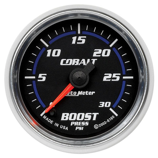 Autometer Cobalt 2-1/16in Boost Gauge 0-30 PSI Full Sweep Electric AU6160