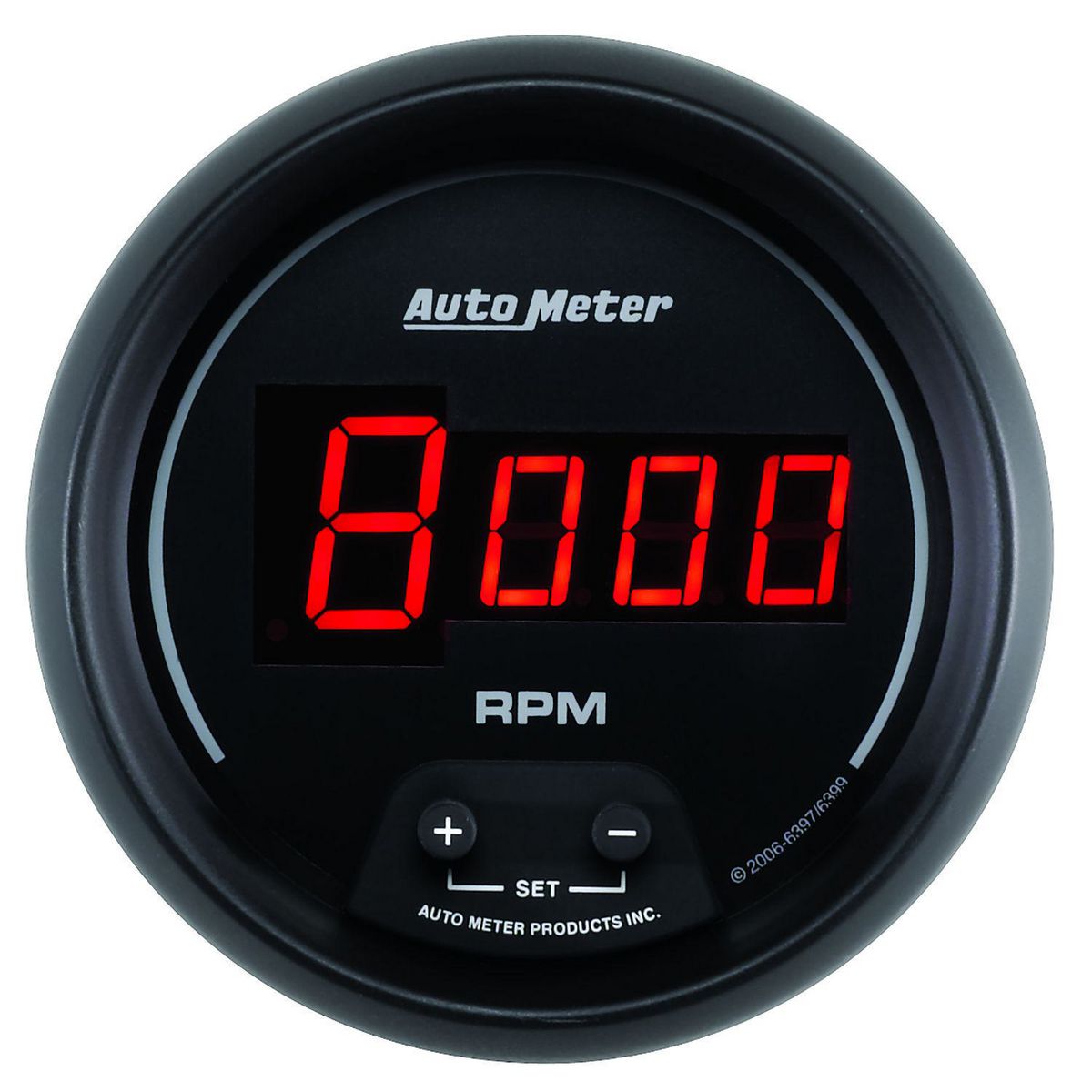 Autometer Sport-Comp Digital 3-3/8in Tacho Gauge 10,000rpm In-Dash w/Shift Light AU6397
