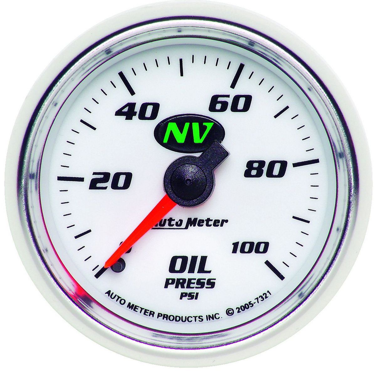 Autometer NV Series 2-1/16in Oil Pressure Gauge 0-100PSI Mechanical 10ft AU7321