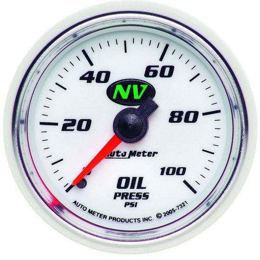 Autometer NV Series 2-1/16in Oil Pressure Gauge 0-100PSI Mechanical 10ft AU7321