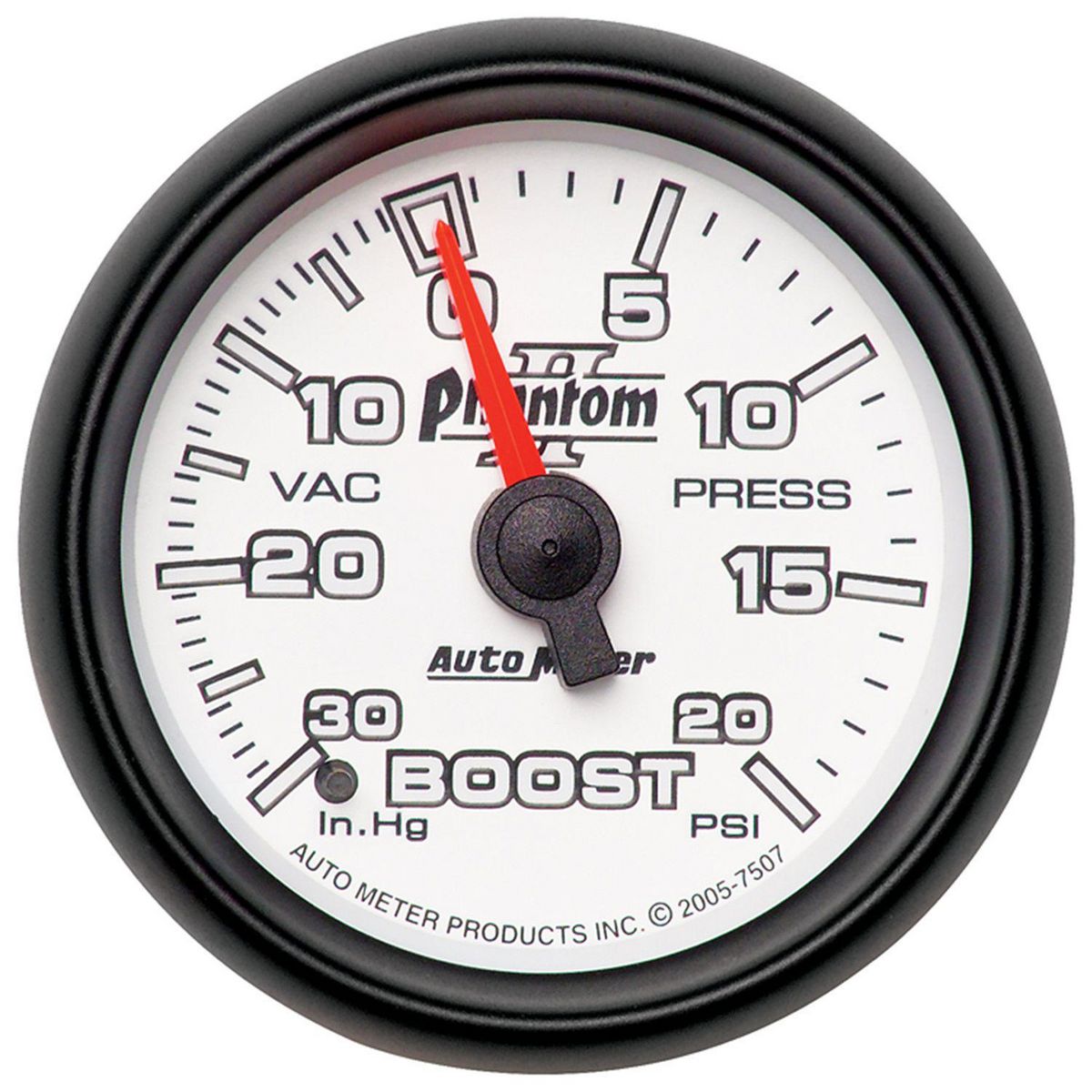 Autometer Phantom II 2-1/16in Boost Vacuum Gauge 30in/Hg 20PSI Mechanical AU7507