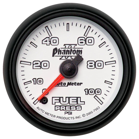 Autometer Phantom II 2-1/16in Fuel Pressure Gauge 0-100PSI AU7563