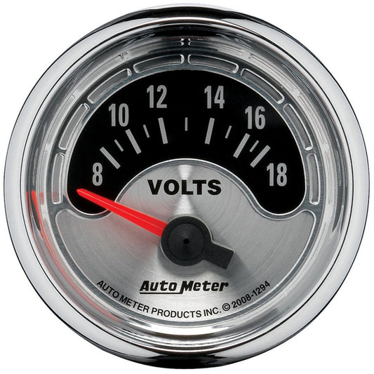 Autometer Muscle 2-1/16in Voltmeter 8-18V Short Sweep Electric AU1294