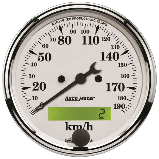 Autometer Old Tyme 3-1/8in Speedometer 190KPH AU1688-M