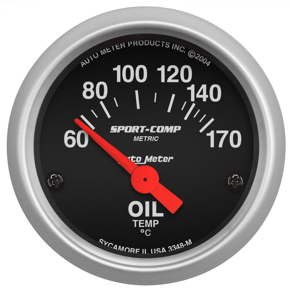 Autometer Sport-Comp 2-1/16in Oil Temp Gauge 60-150C Short Sweep Electric AU3348-M