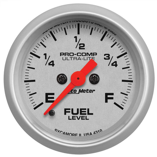 Autometer Ultra-Lite 2-1/16in Fuel Level Gauge Programmable Full Sweep Electric AU4310