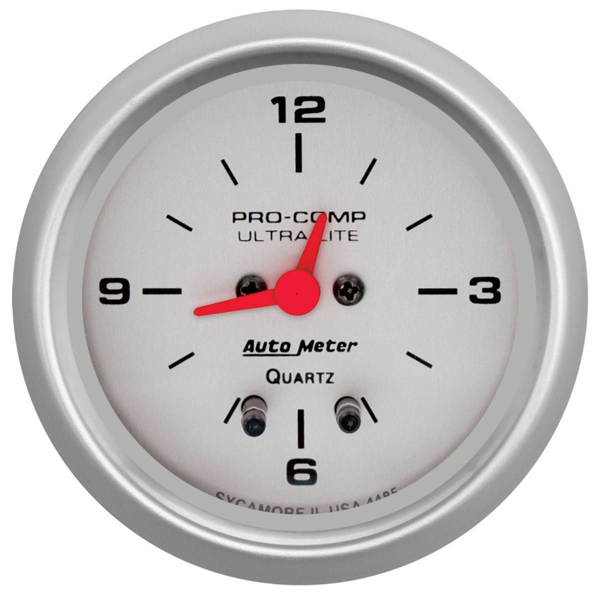 Autometer Ultra-Lite 2-5/8in Clock Quartz Analogue AU4485