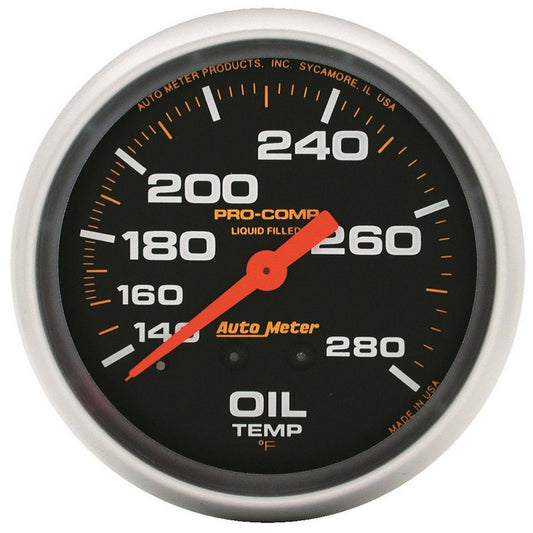 Autometer Pro-Comp 2-5/8in Oil Temp Gauge 140-280F Liquid Filled Mechanical AU5443