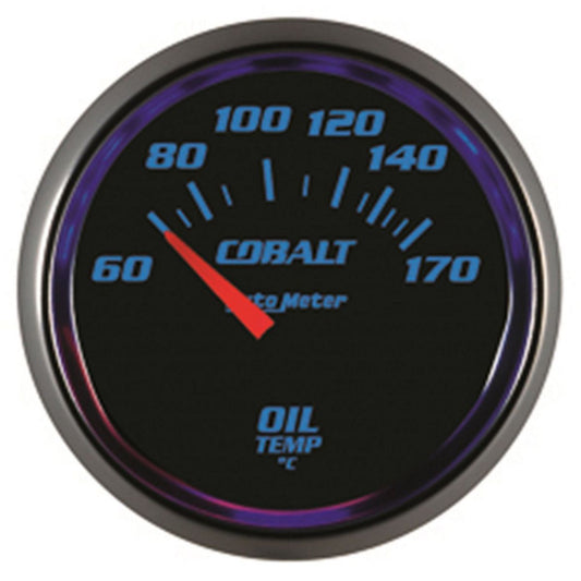 Autometer Cobalt 2-1/16in Oil Temp Gauge 60-150C Short Sweep Electric AU6148-M