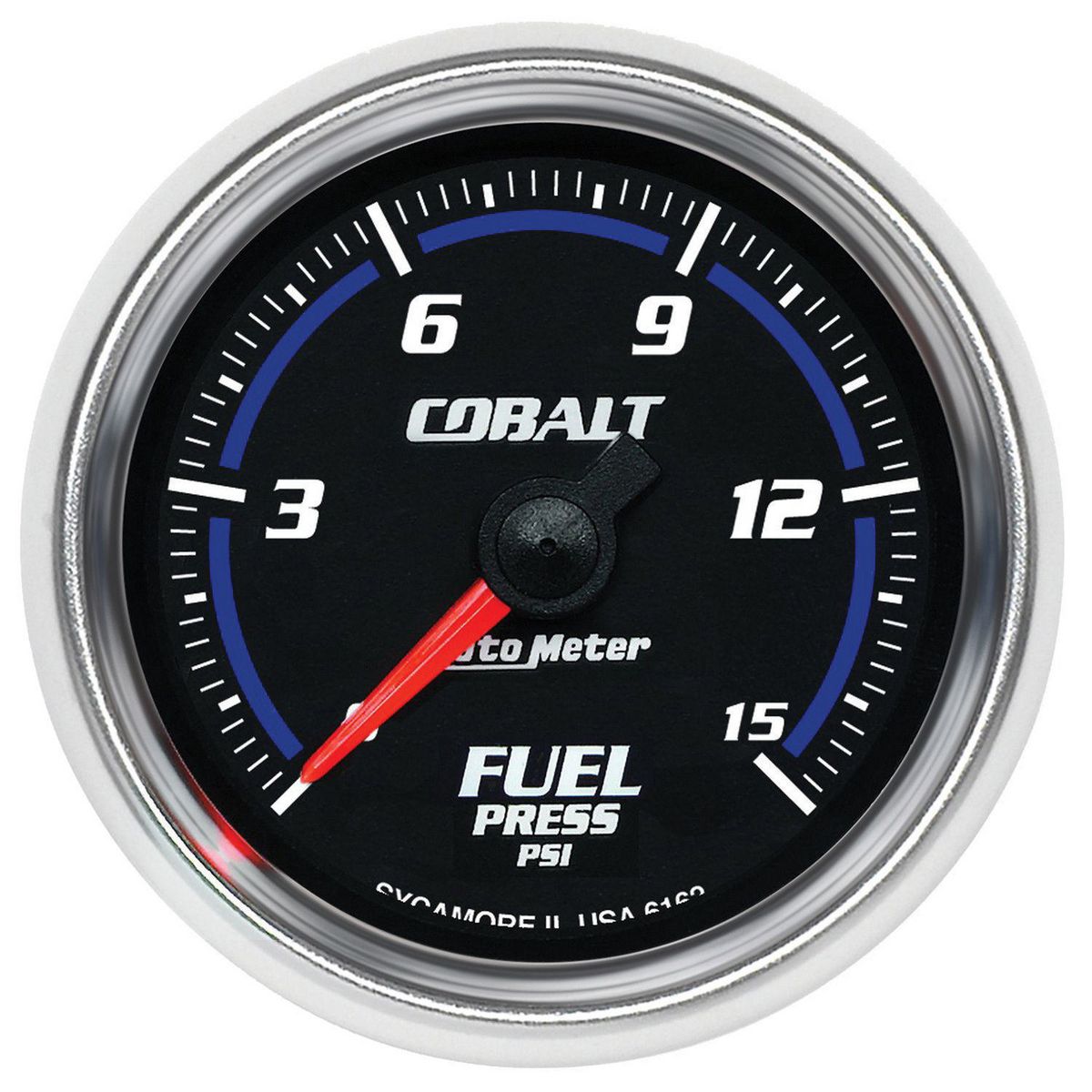 Autometer Cobalt 2-1/16in Fuel Pressure Gauge 0-15 PSI Full Sweep Electric AU6162