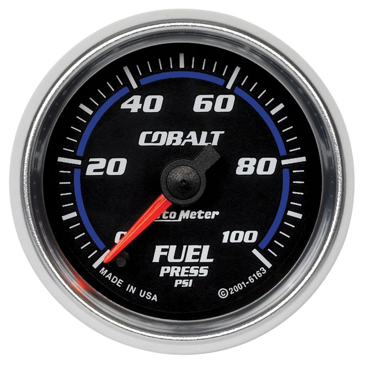 Autometer Cobalt 2-1/16in Fuel Pressure Gauge 0-100 PSI Full Sweep Electric AU6163