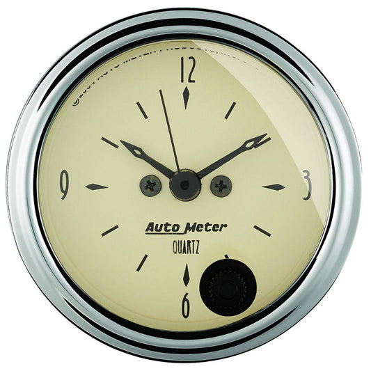 Autometer Antique Beige 2in Clock 12V AU1885