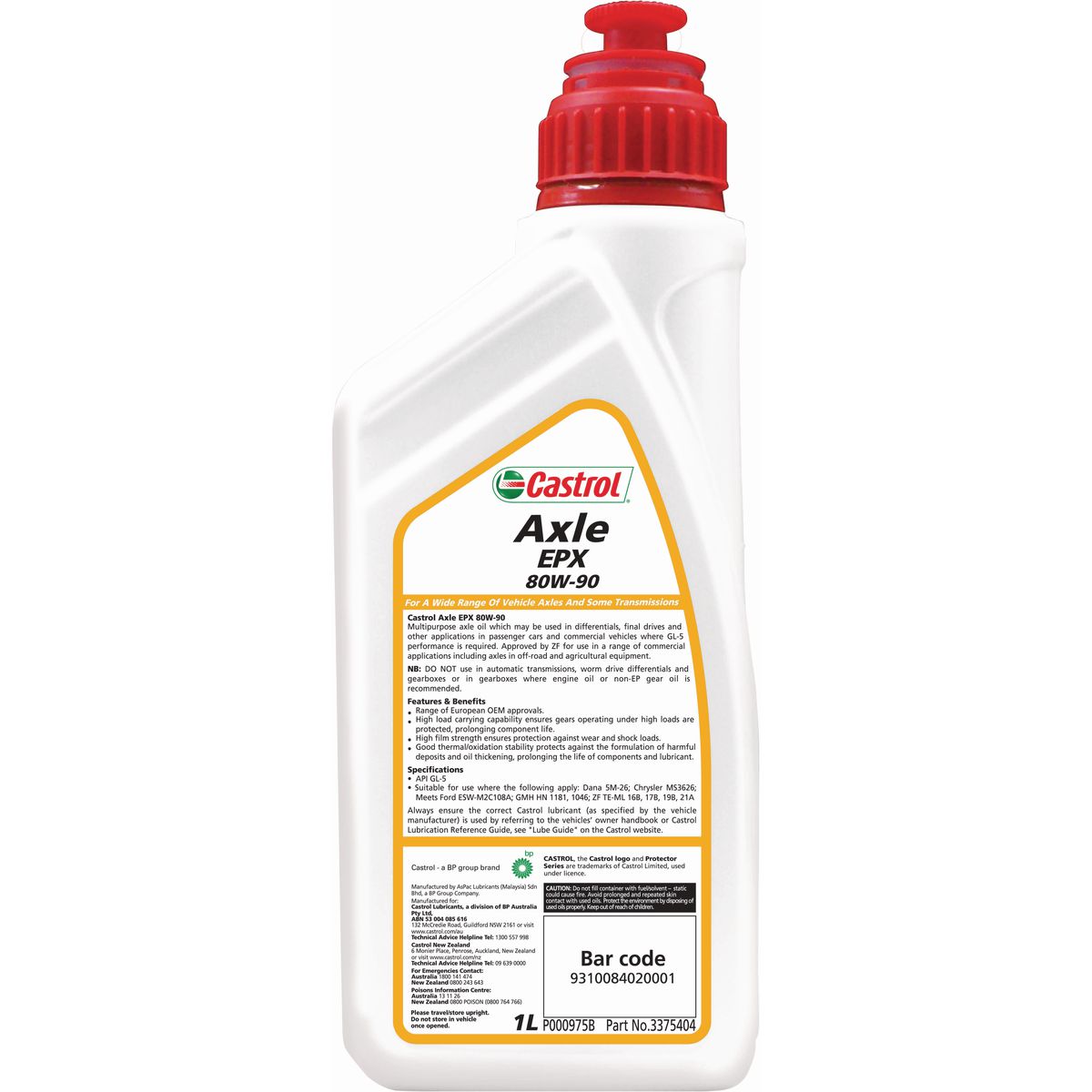 Castrol Axle Differential Oil 80W-90 EPX 1L 3375404