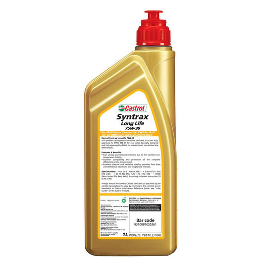 Castrol Syntrax Manual Transmission Fluid 75W-90 Long Life 1L 3377689