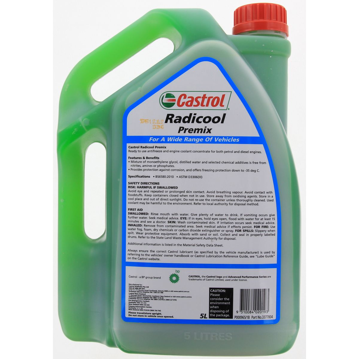 Castrol Radicool Coolant Premix 5L 3377804