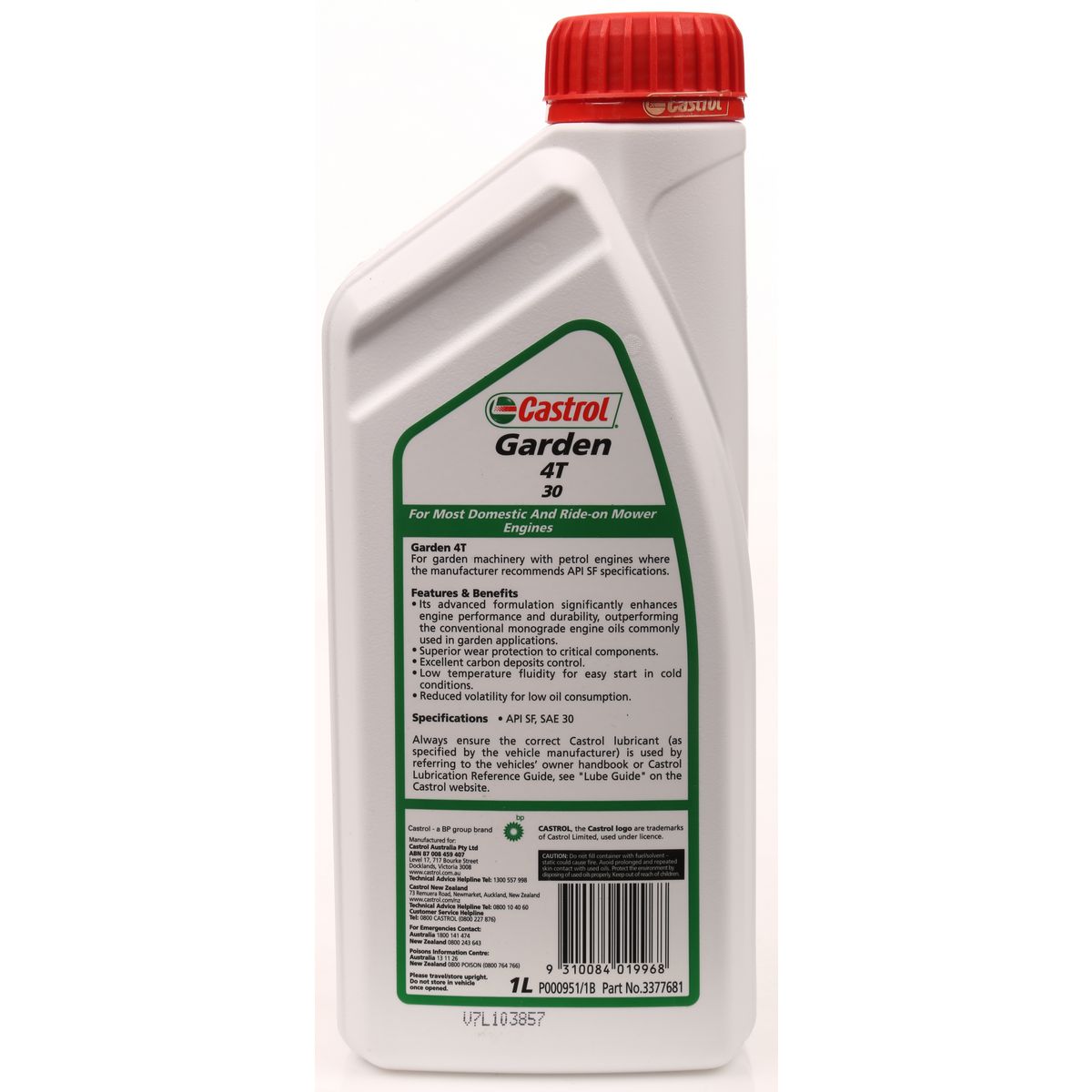 Castrol Generator Pump Oil SAE 30 4T 4 Stroke 1L 3377681