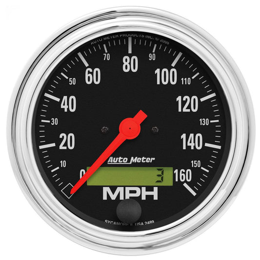 Autometer Trad Chrome 3-3/8in Speedometer 120MPH AU2489