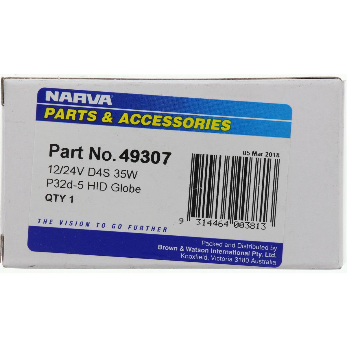 Narva D4S HID Headlamp Globe 12/24V 35W 49307